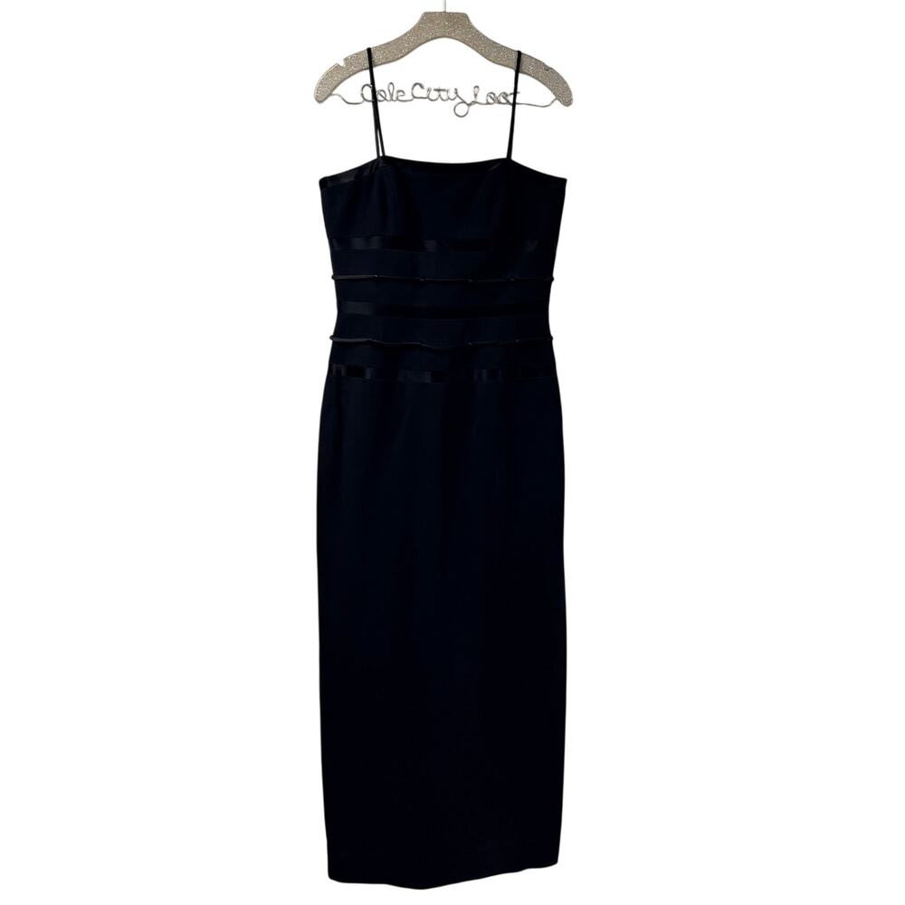 Andrea Polizzi Rex Lester Full Length Vintage Black Dress 12 Fitted Formal